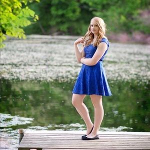 Blue Lace Floral Dress